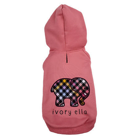 Picture of Ivory Ella Colorful Plaid Hoodie - Rose