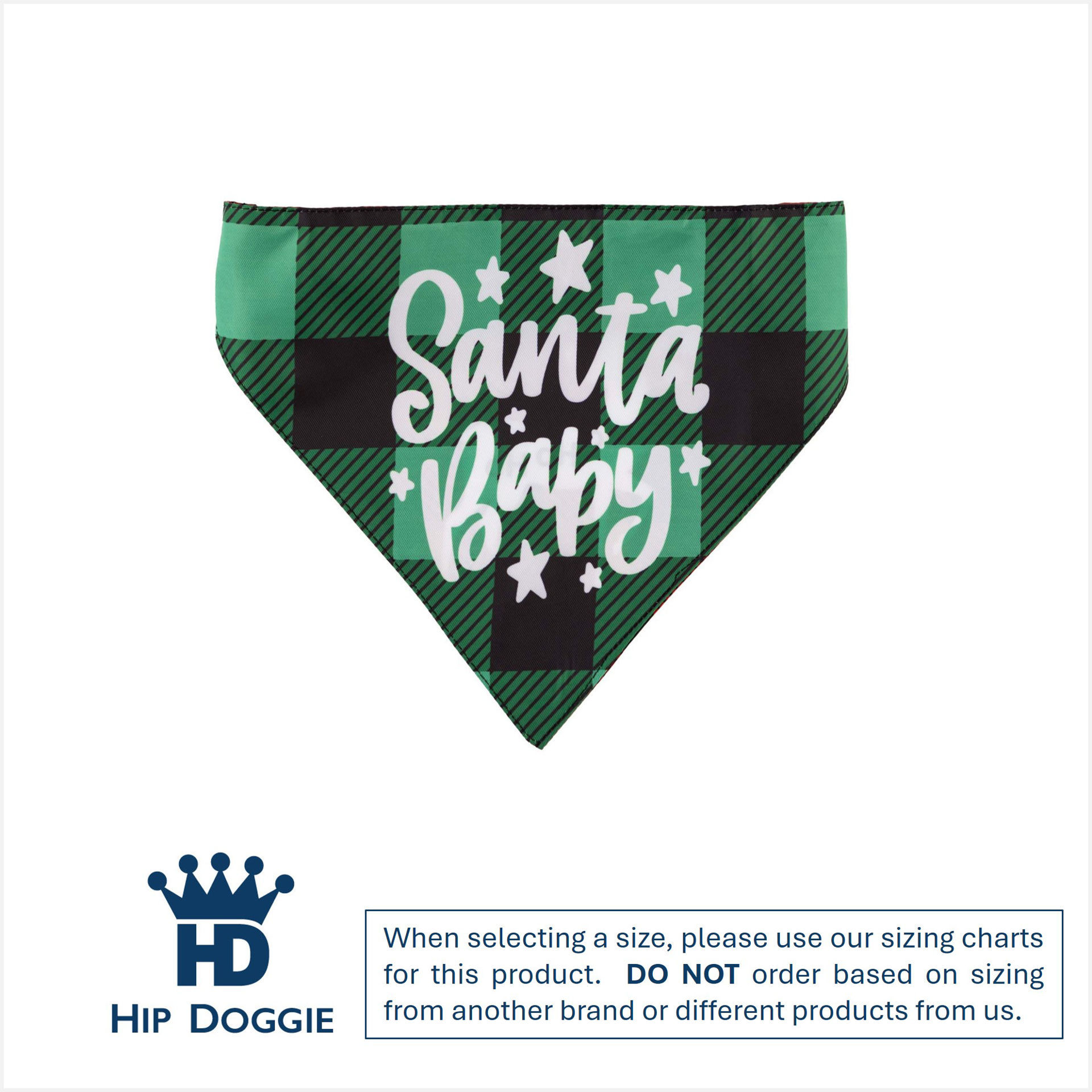 Picture of Two Sided Bandana - Santa Baby
